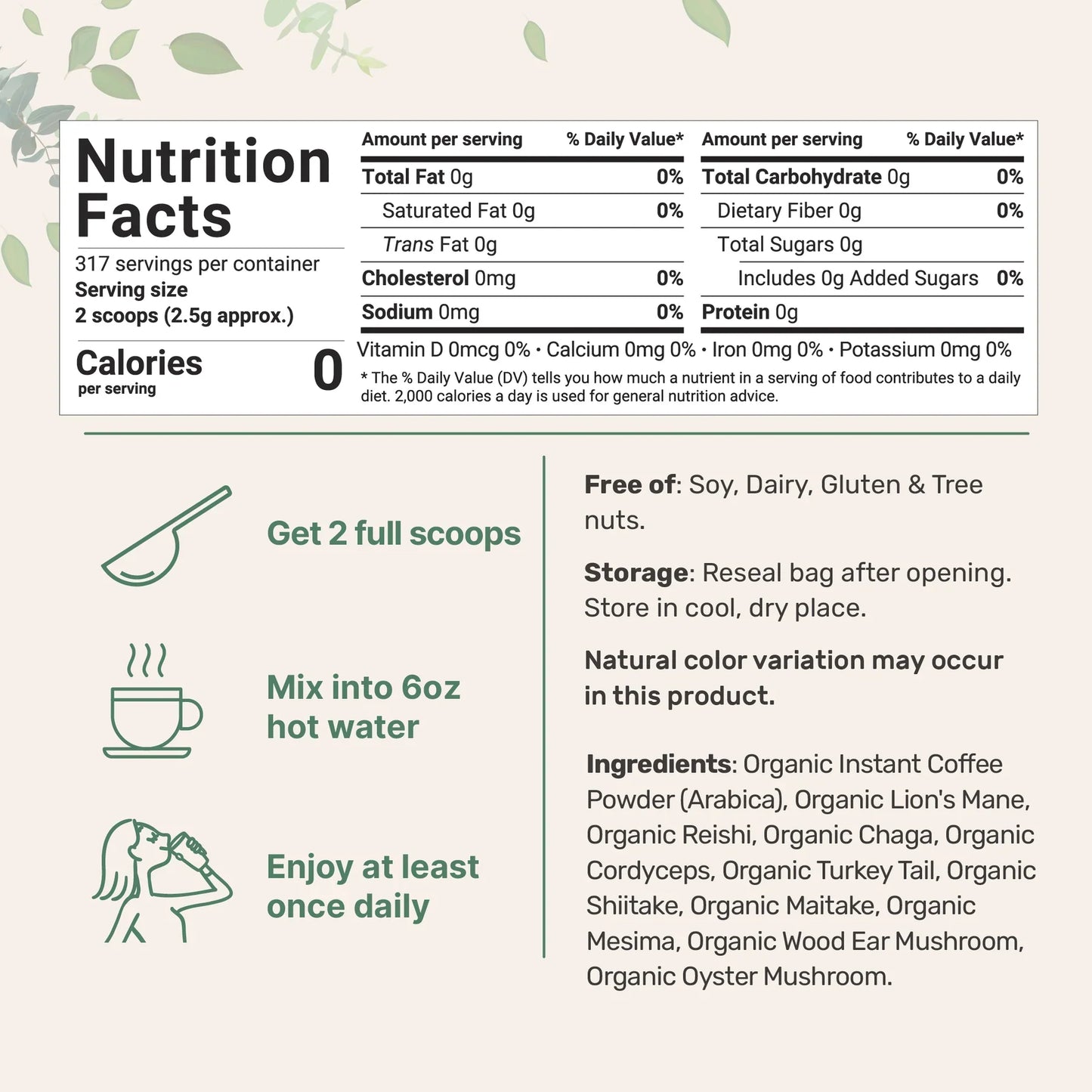 Organic Instant Coffee Mushroom Powder 1