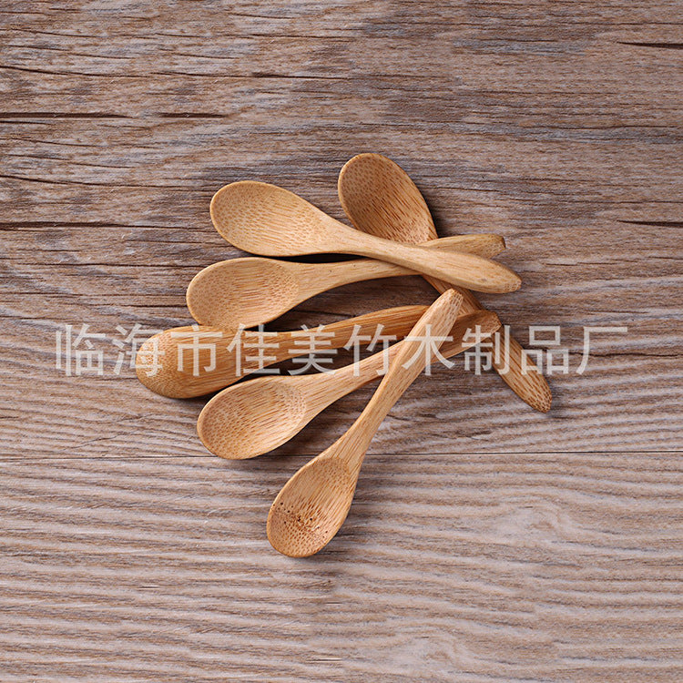 Wholesale mini spoon bamboo spoon wooden spoon 9*2cm dessert spoon small spoon coffee spoon ice cream spoon seasoning spoon